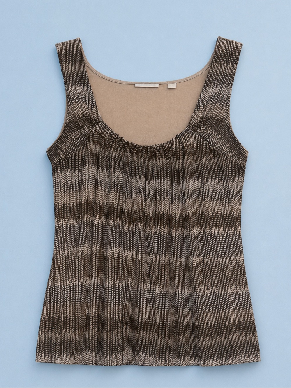 New York & Company Snake Print Sleeveless Tank Size S Brown Beige Stretch Blouse